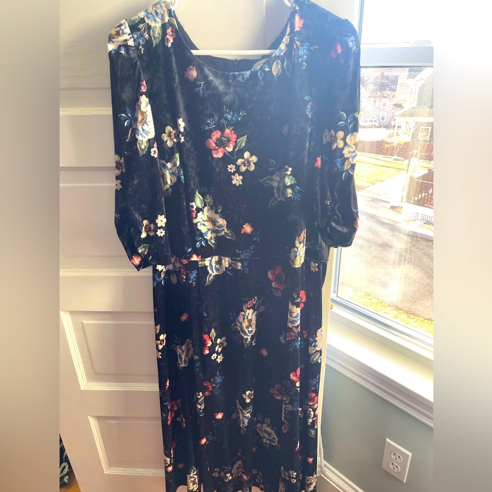 Eliza J velvet floral formal dress